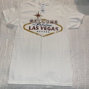 White Las Vegas Graphic Tee - Welcome Sign